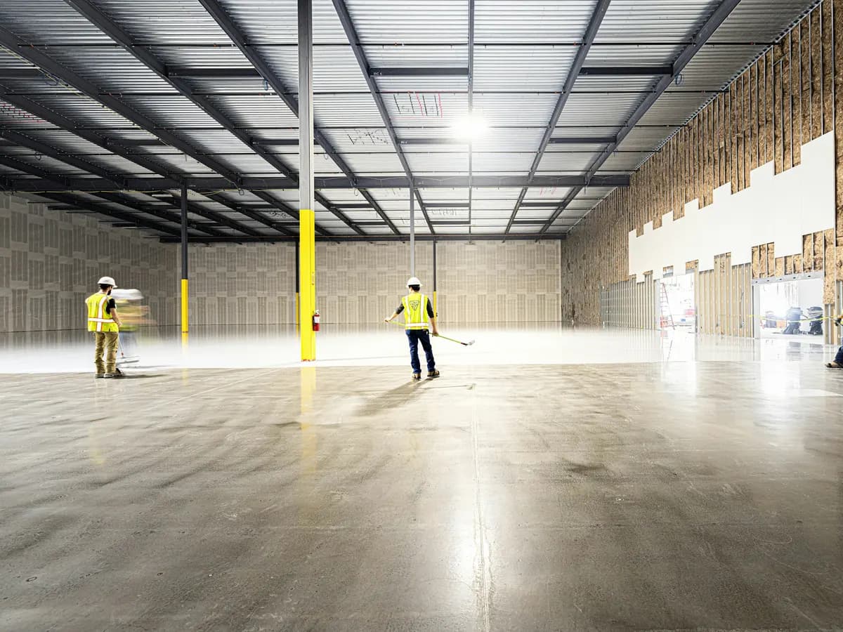Burnished concrete floor